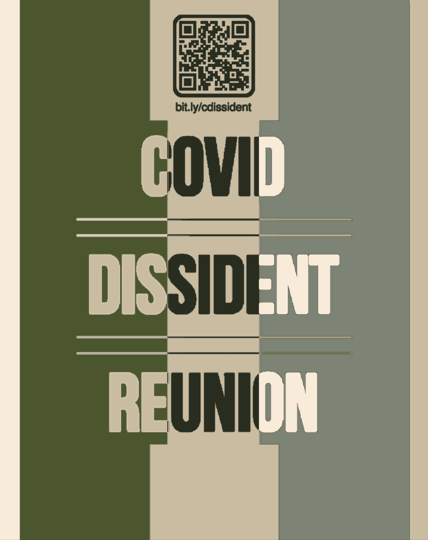 Nummer to billede med teksten -Covid Dissident Reunion