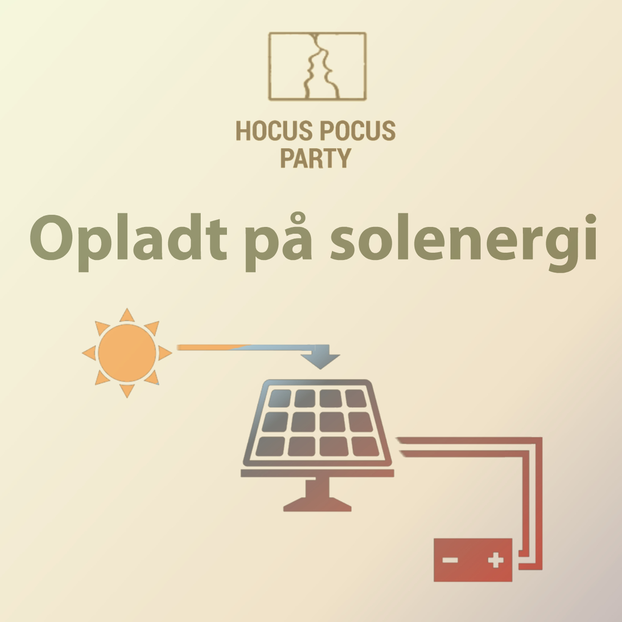 Lille ikon for solenergi. Forestiller en solfanger, en sol og et batteri.